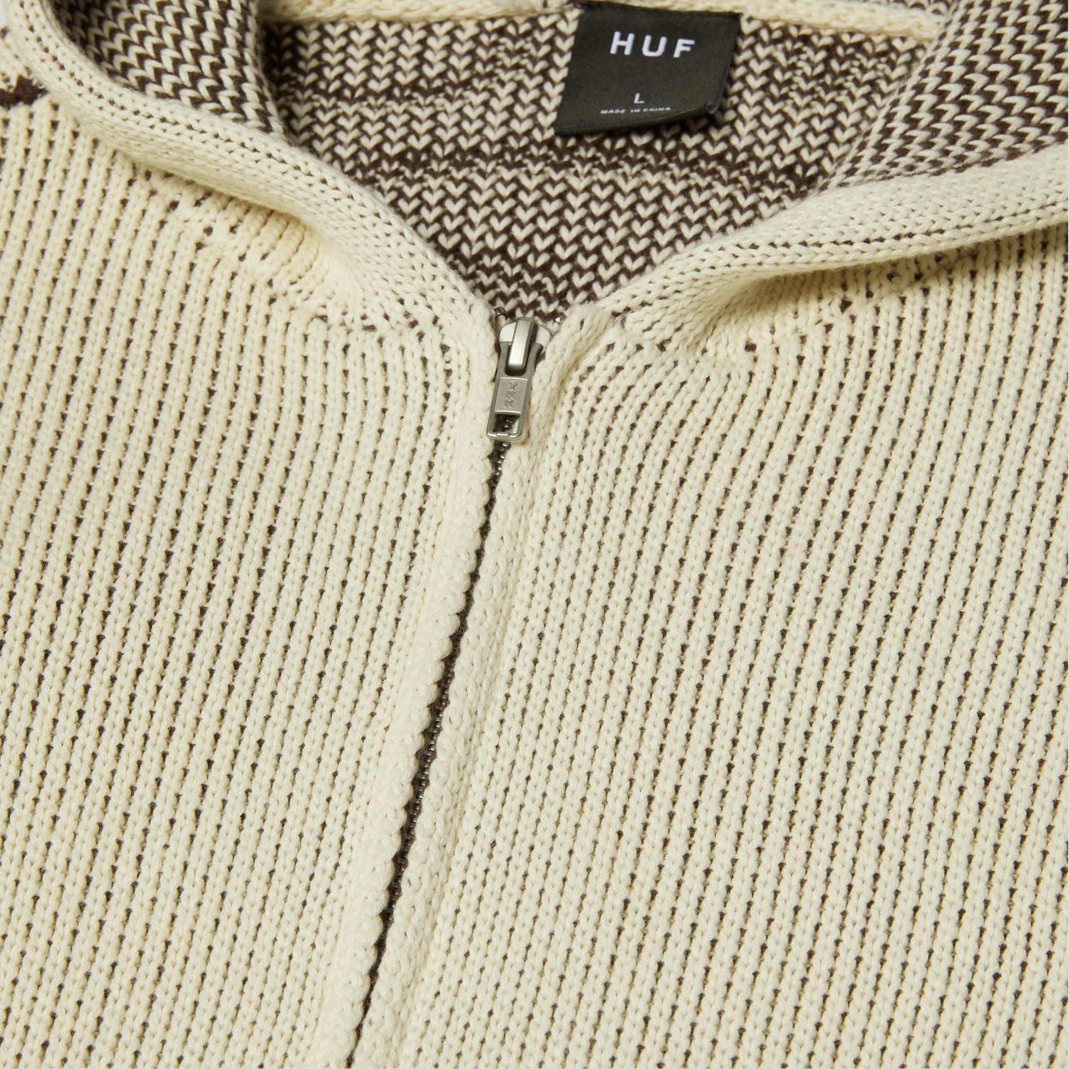 HUF Token Zip Hooded Sweater Crew Bleach