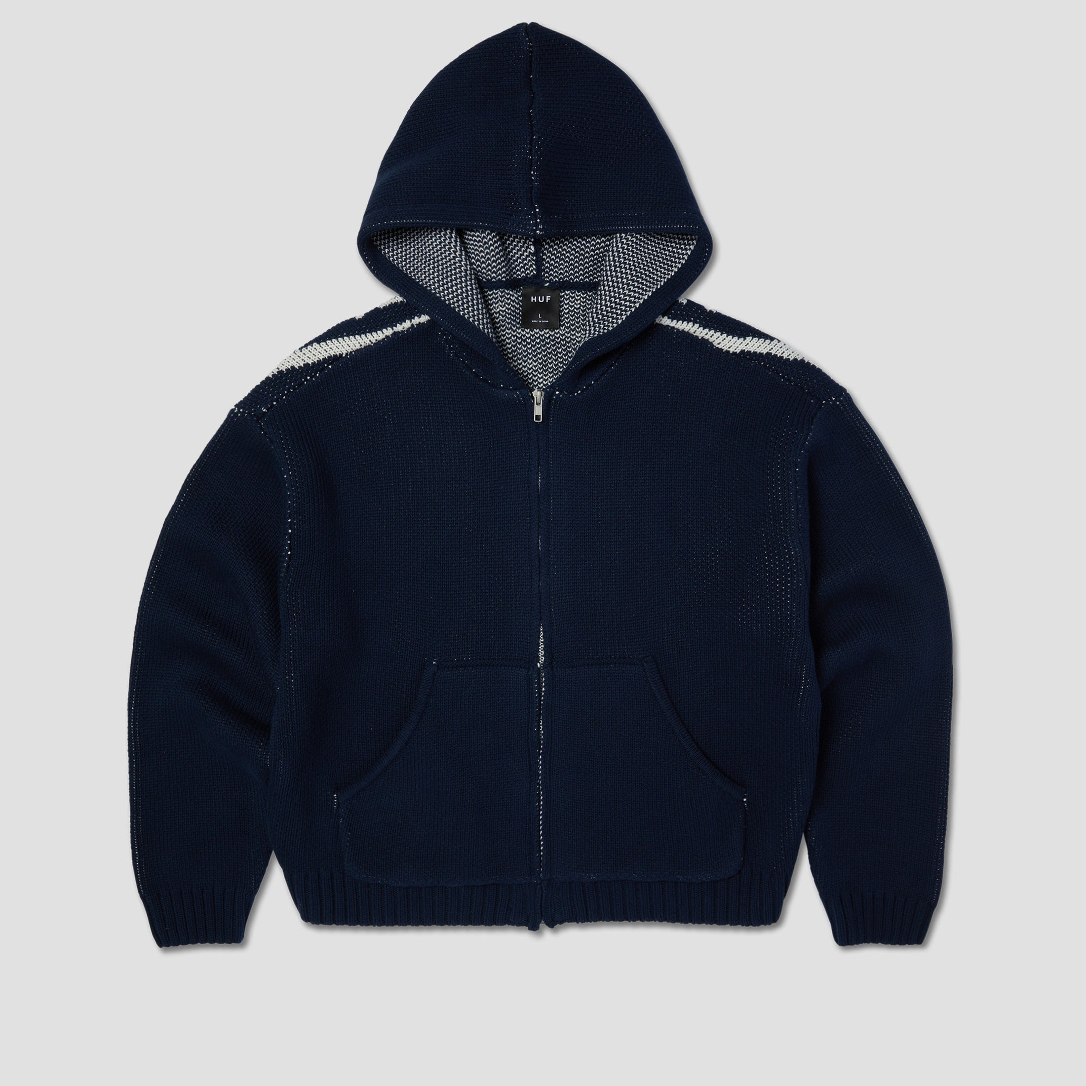 HUF Token Zip Hooded Sweater Crew Navy