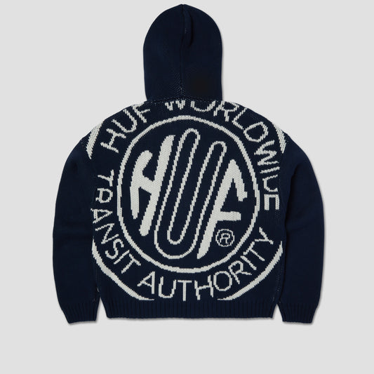 HUF Token Zip Hooded Sweater Crew Navy