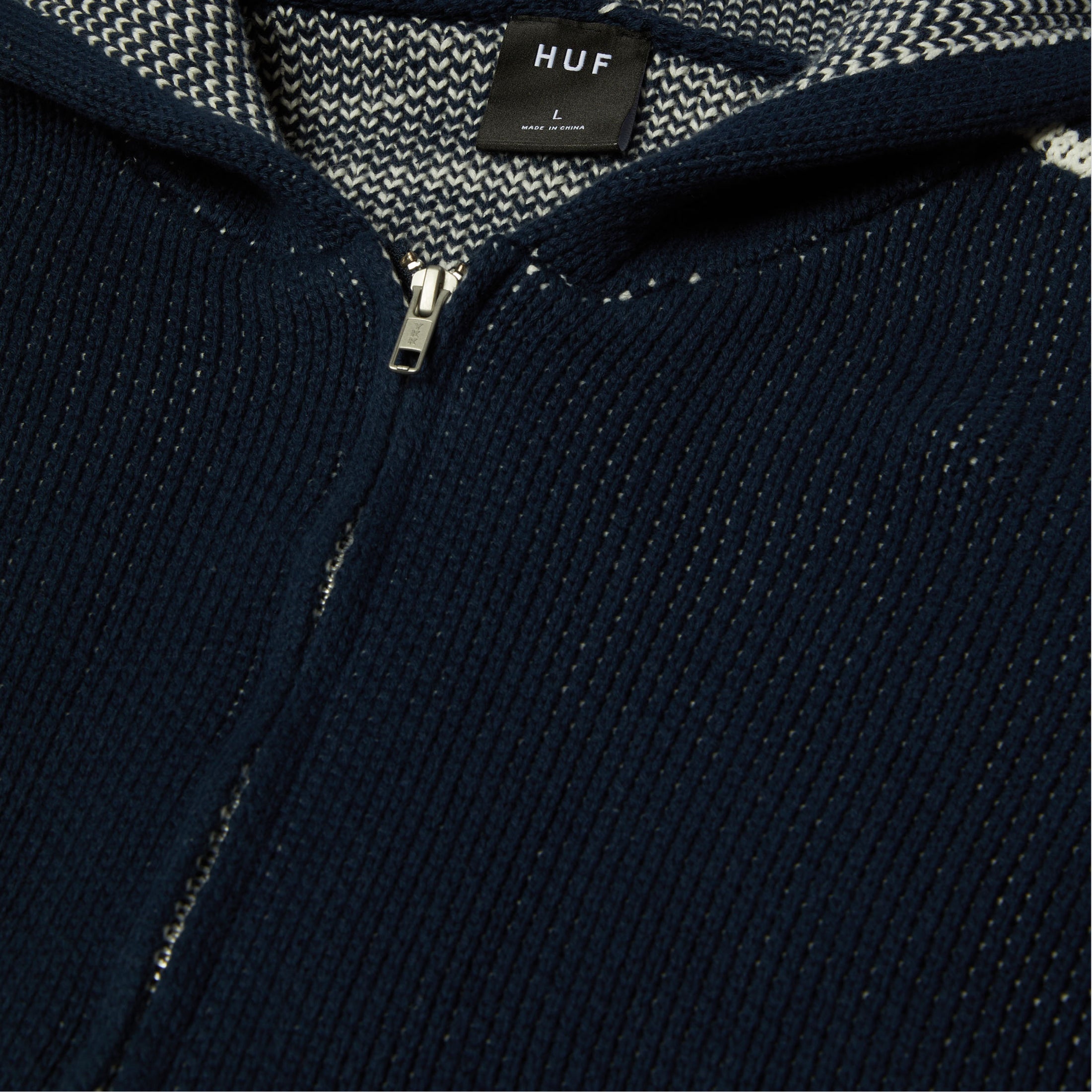 HUF Token Zip Hooded Sweater Crew Navy