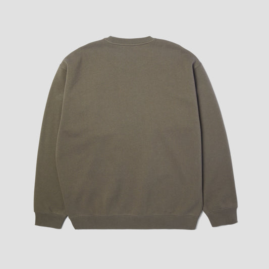HUF Triple Triangle Embroidered Crew Dark Earth / Brown