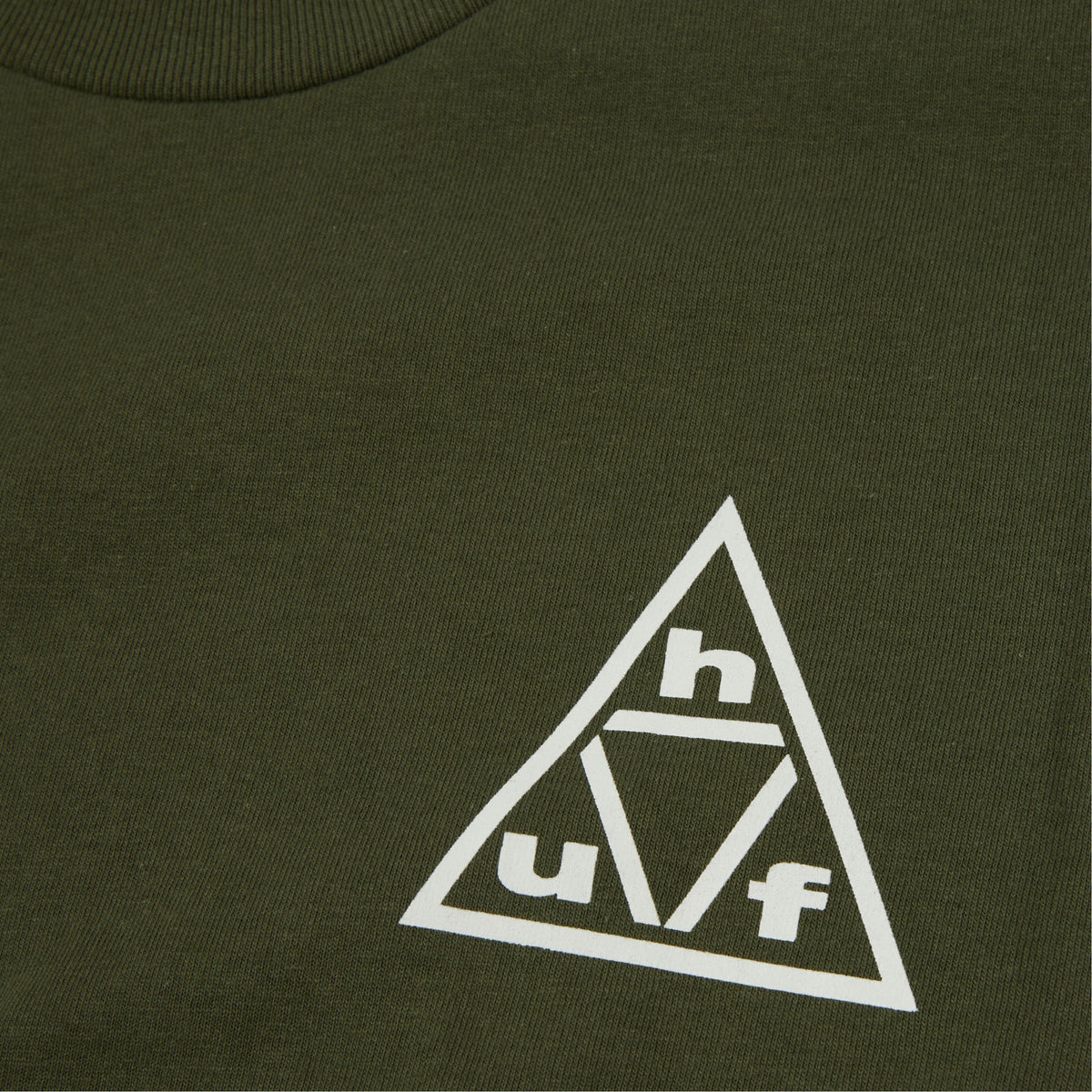 HUF Triple Triangle T-Shirt Surplus Green / White