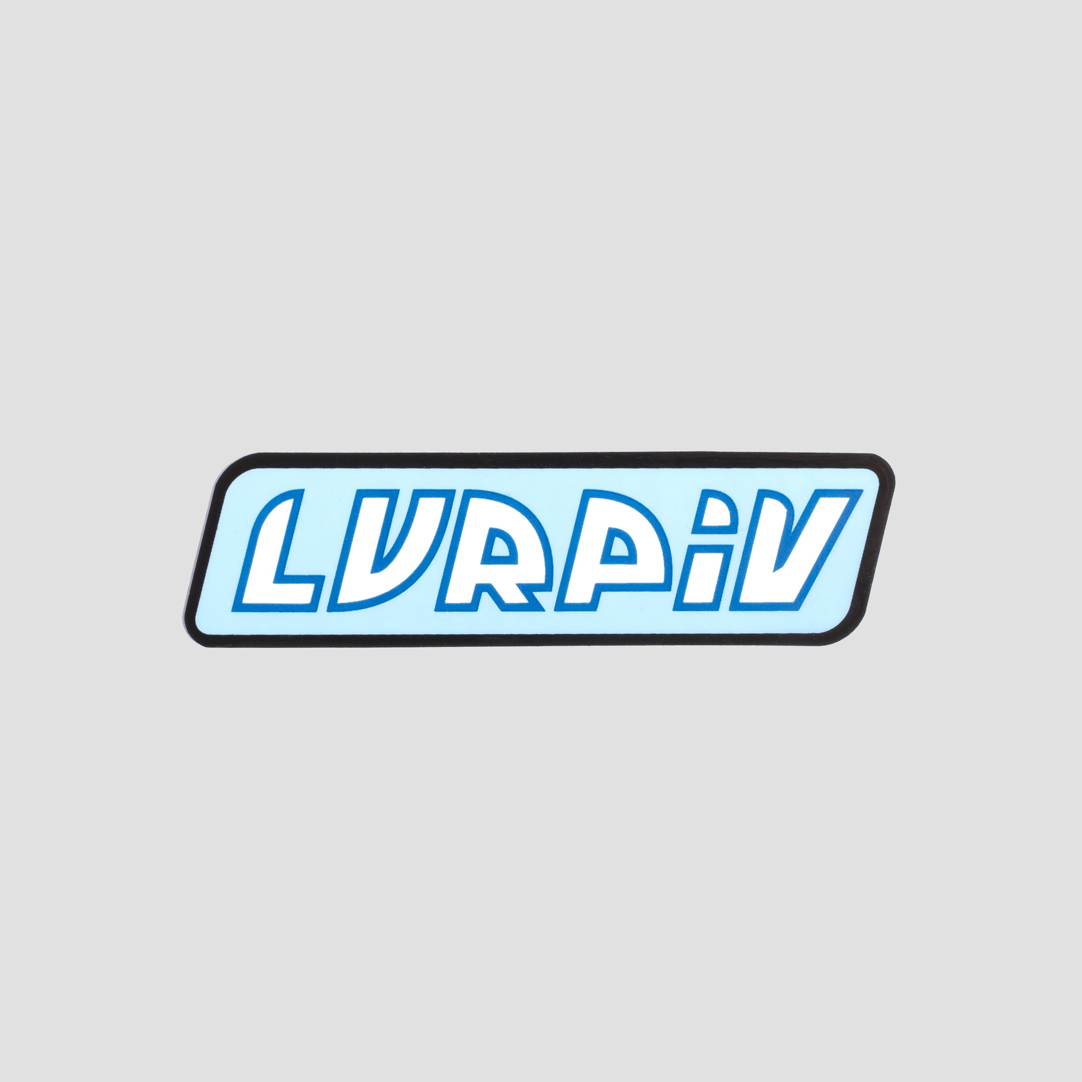 Lurpiv Slant Logo Sticker Light Blue/White