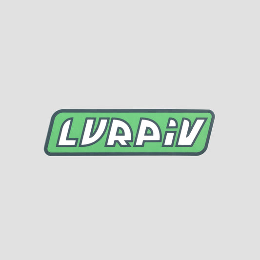 Lurpiv Slant Logo Sticker Green/White