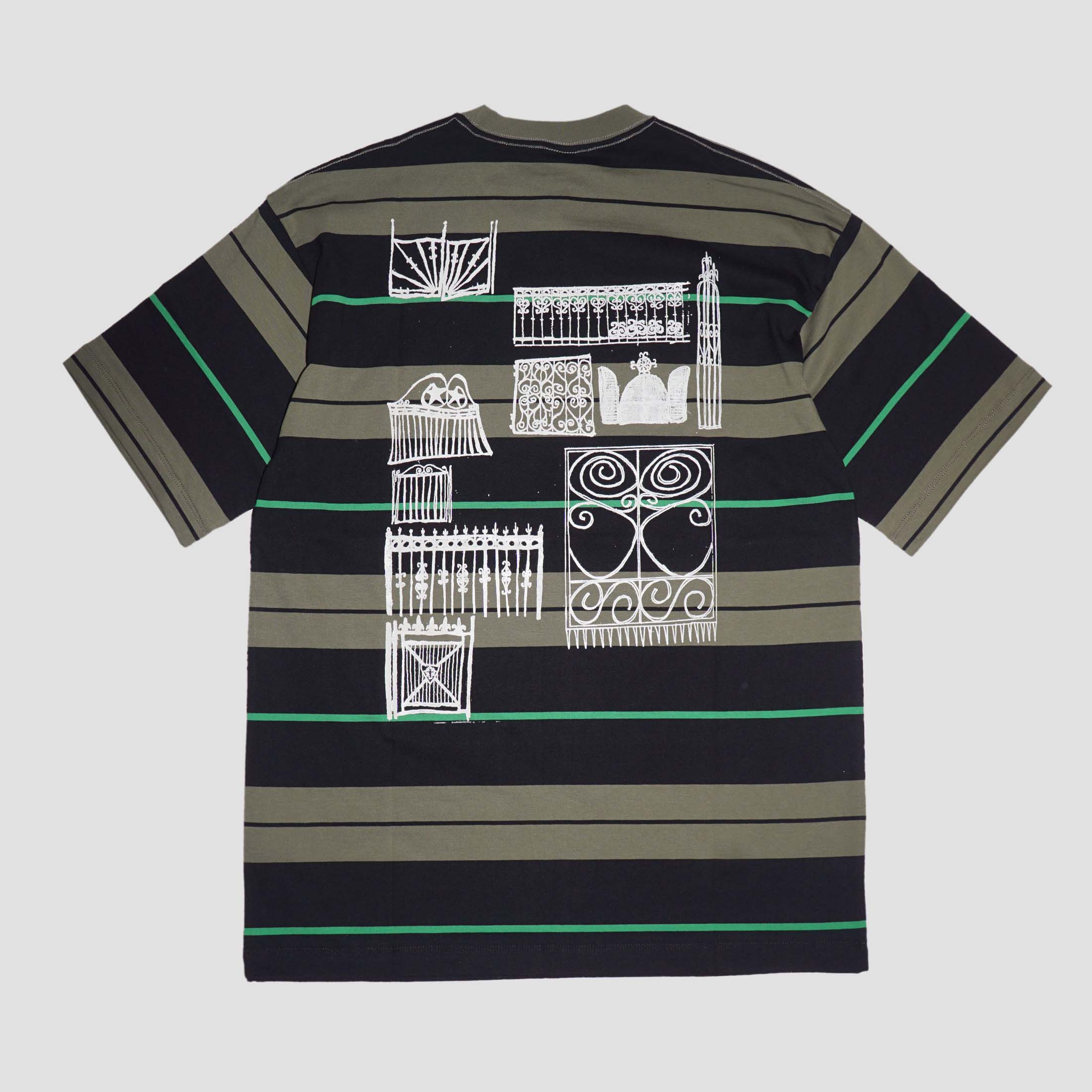 Token Fences Striped T-Shirt Green