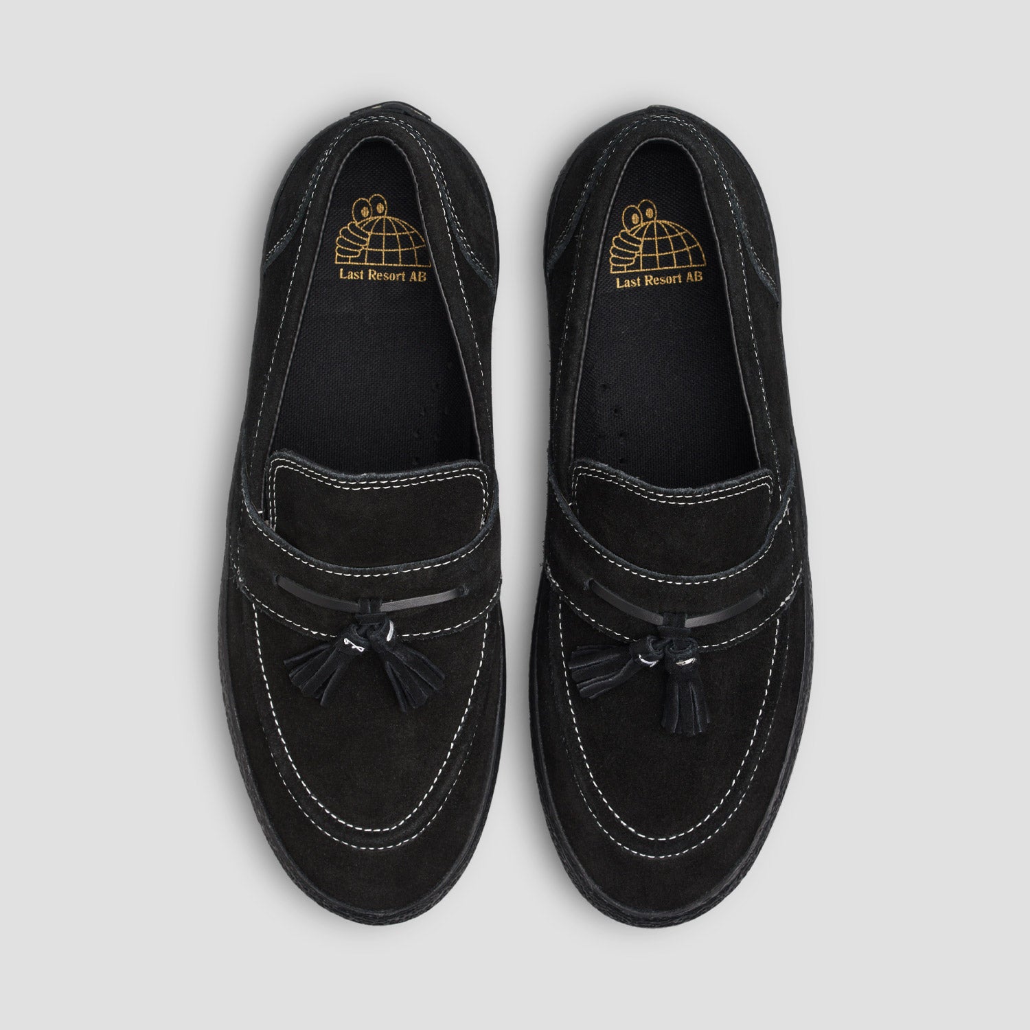 Last Resort AB VM005 Loafer Skate Shoes Black / Black / White Stitch