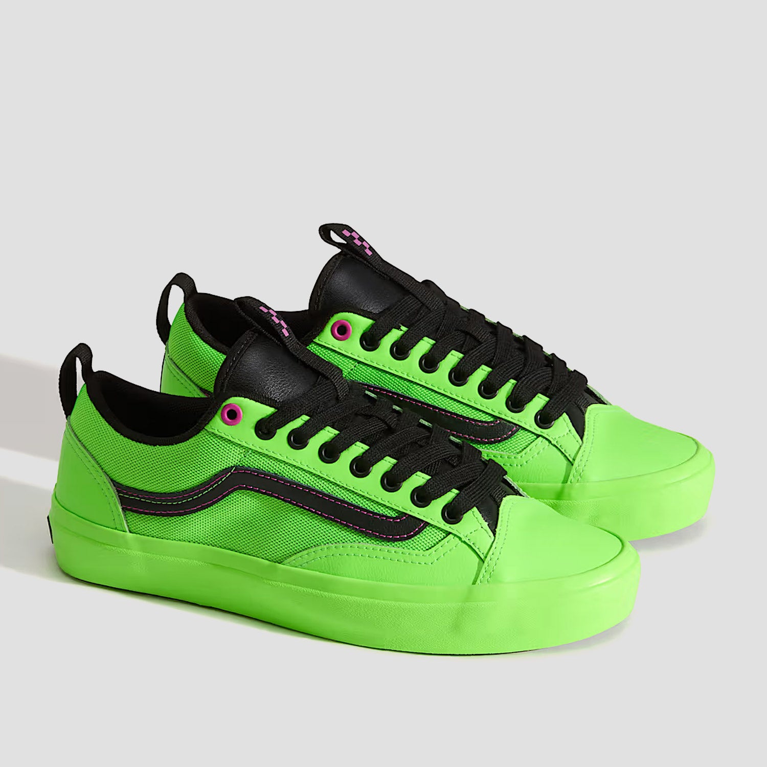 Vans Old Skool 36+ Acid Airbrush Skate Shoes Black / Green Gecko
