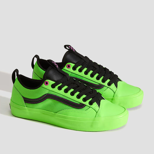 Vans Old Skool 36+ Acid Airbrush Skate Shoes Black / Green Gecko