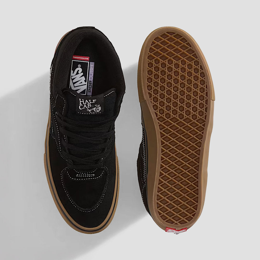 Vans Skate Half Cab Shoes Black / Gum / White