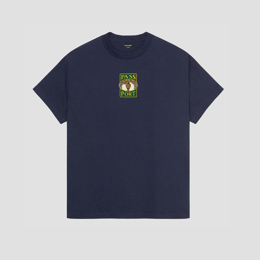Passport Vase Embroidery T-Shirt Navy