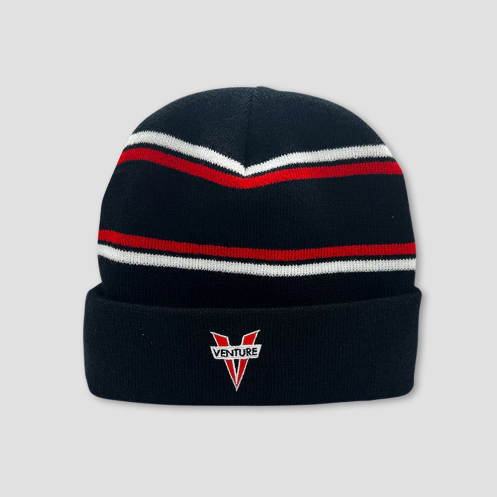 Venture Heritage Cuff Beanie Black Red White