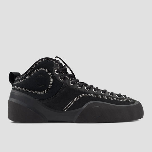 Village PM 1PM Mid Leather Suede / Canvas Skate Shoes Black / Natural Black