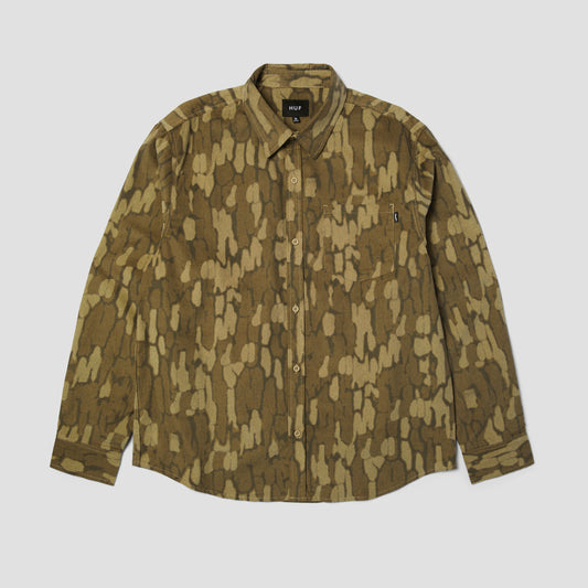 HUF Warped Camo Corduroy Shirt Muted Camo