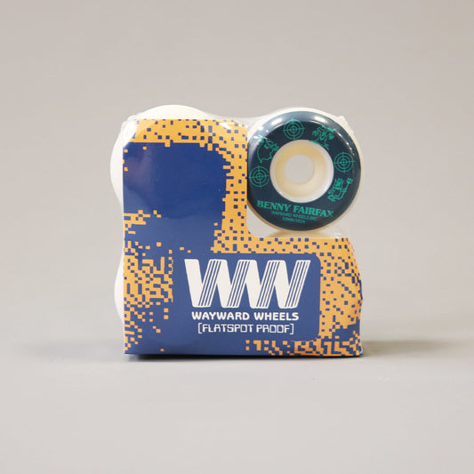 Wayward 52 mm 101a Benny Fairfax Funnel Pro Skateboard Wheels White / Navy / Mint