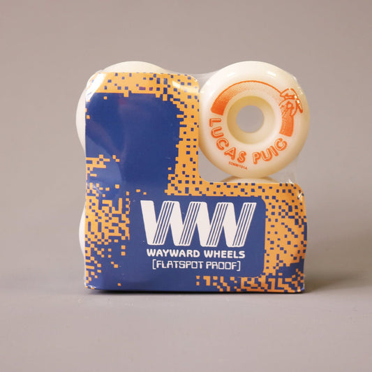 Wayward 52 mm 101a Lucas Puig Funnel Pro Skateboard Wheels White / Orange