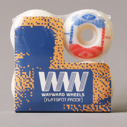 Wayward 54 mm 101a Andrew Brophy Classic Pro Skateboard Wheels White / Blue / Red