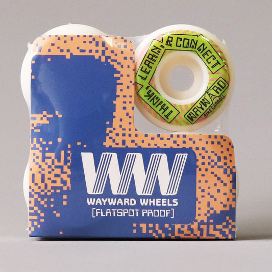 Wayward 53 mm 101a Mike Carroll Funnel Pro Skateboard Wheels White / Green