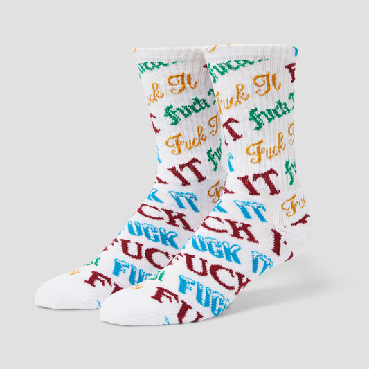 HUF Wintertime Fuck It Sock White