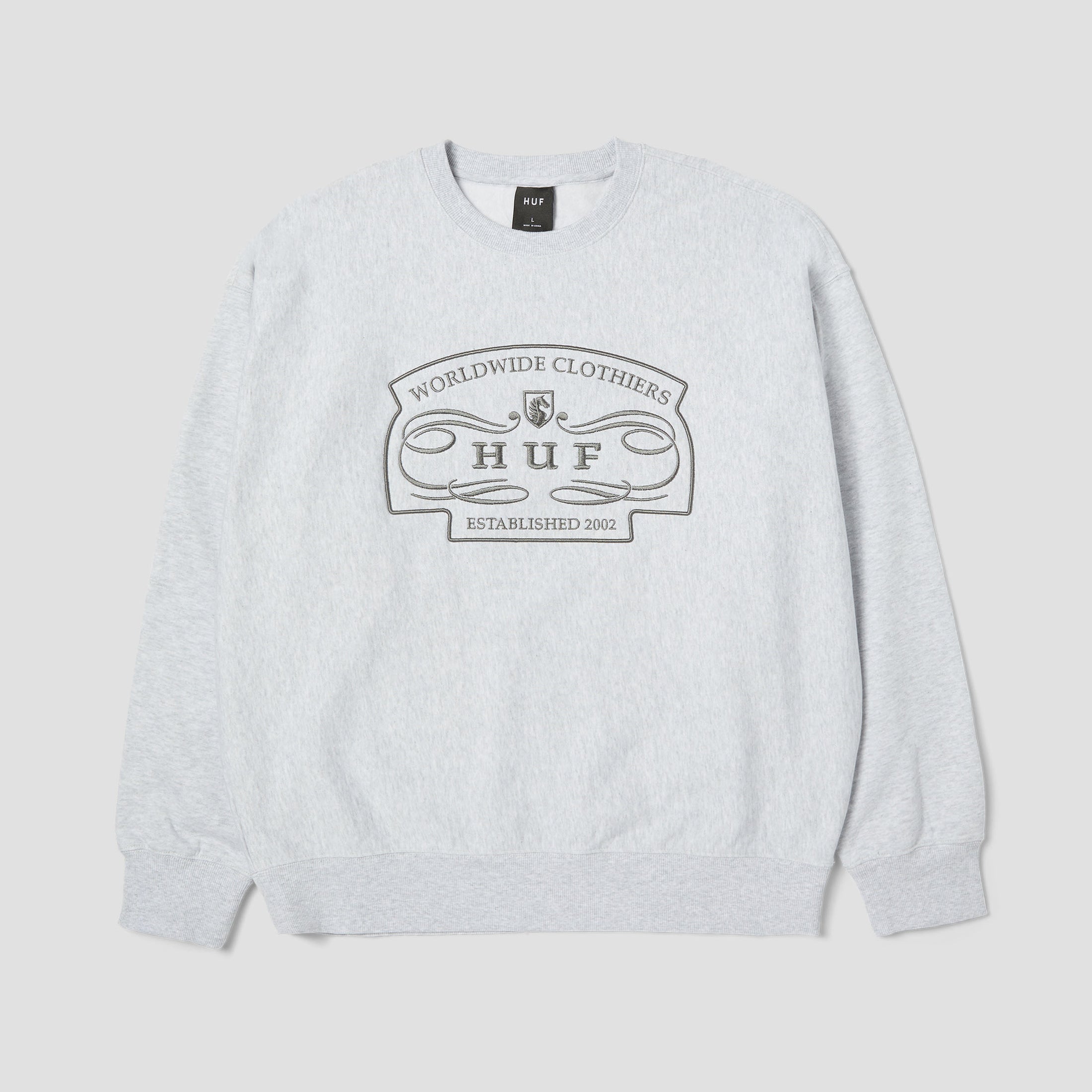 HUF Worldwide Clothiers Crew Heather Grey