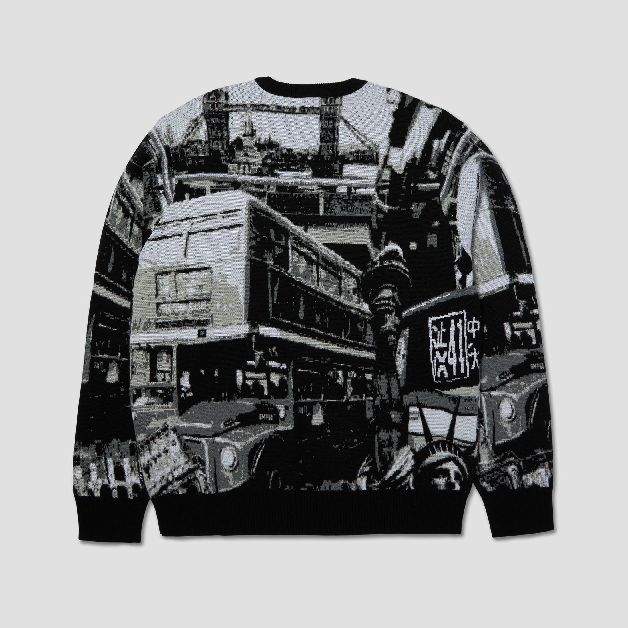 HUF Worldwide Commuter Sweater Crew Black