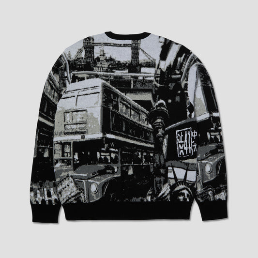 HUF Worldwide Commuter Sweater Crew Black