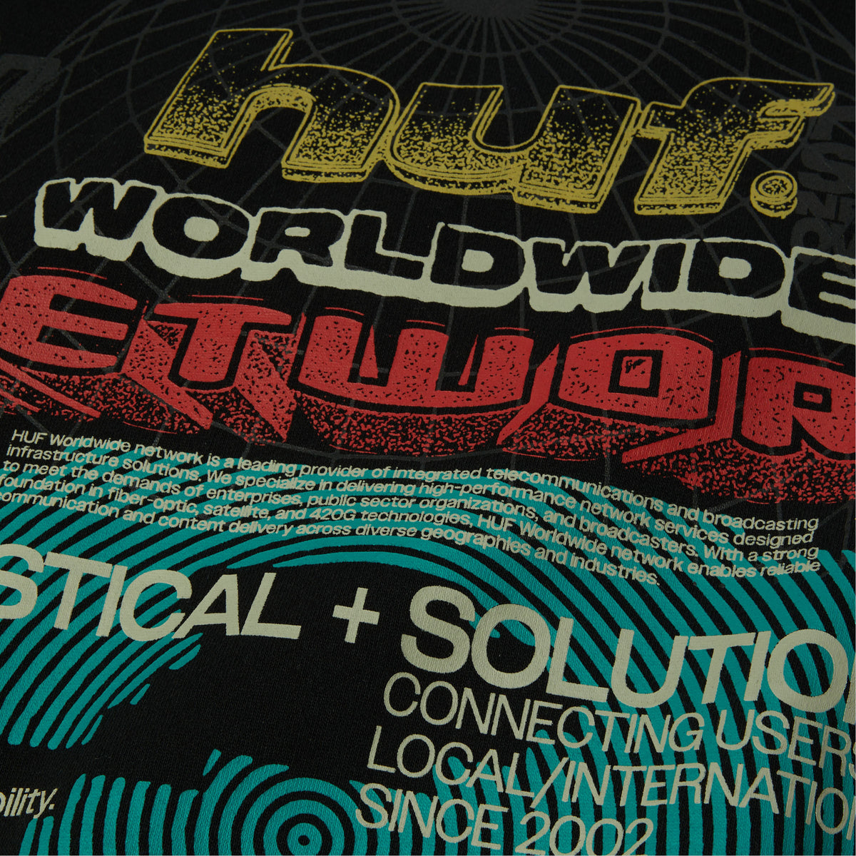 HUF Worldwide Network Crew Black