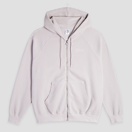 Polar Waffle Zip Hoodie Pale Taupe