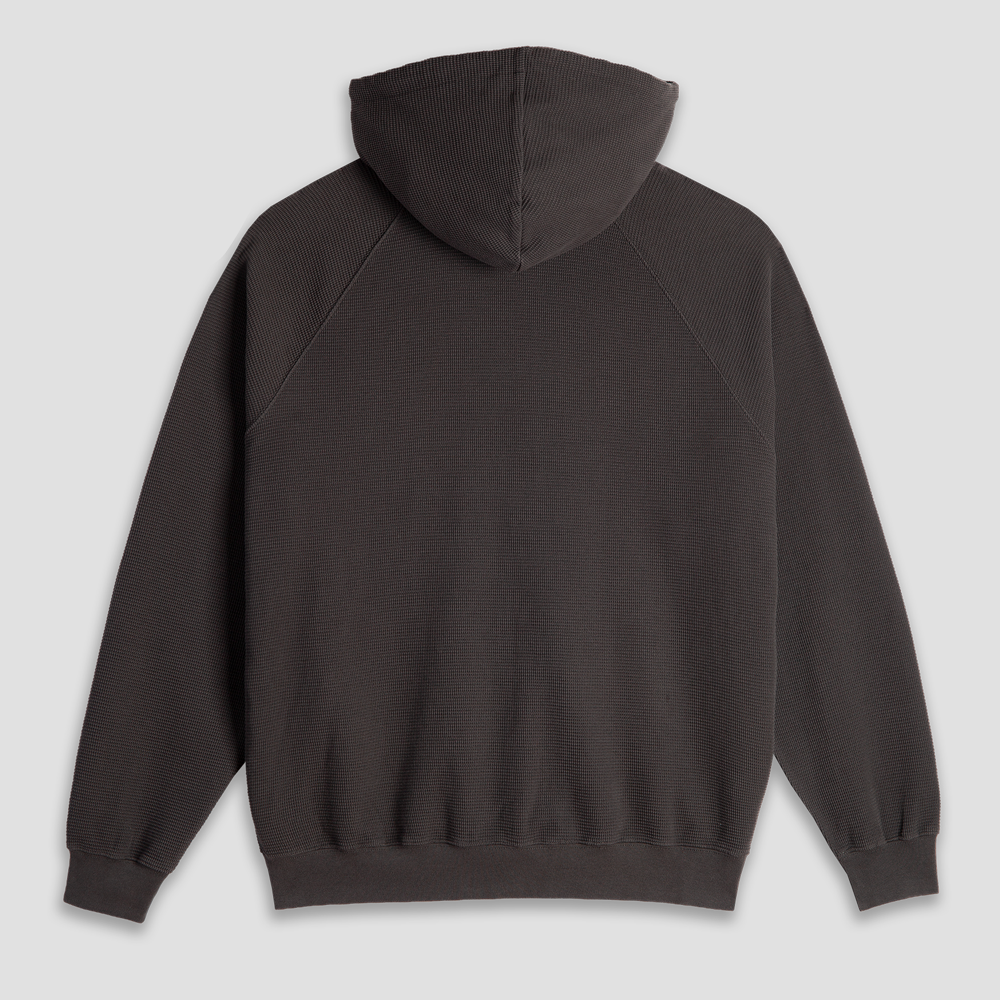 Polar Waffle Zip Hoodie Dirty Black