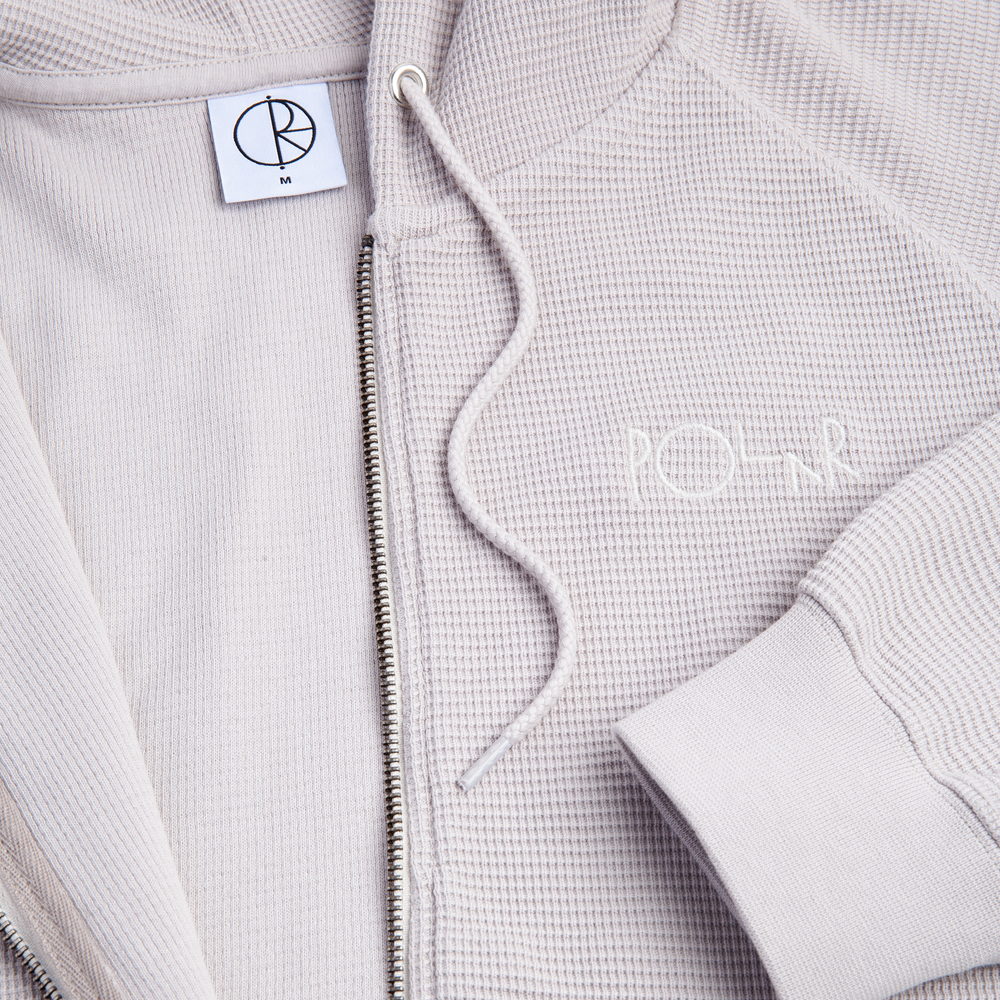 Polar Waffle Zip Hoodie Pale Taupe