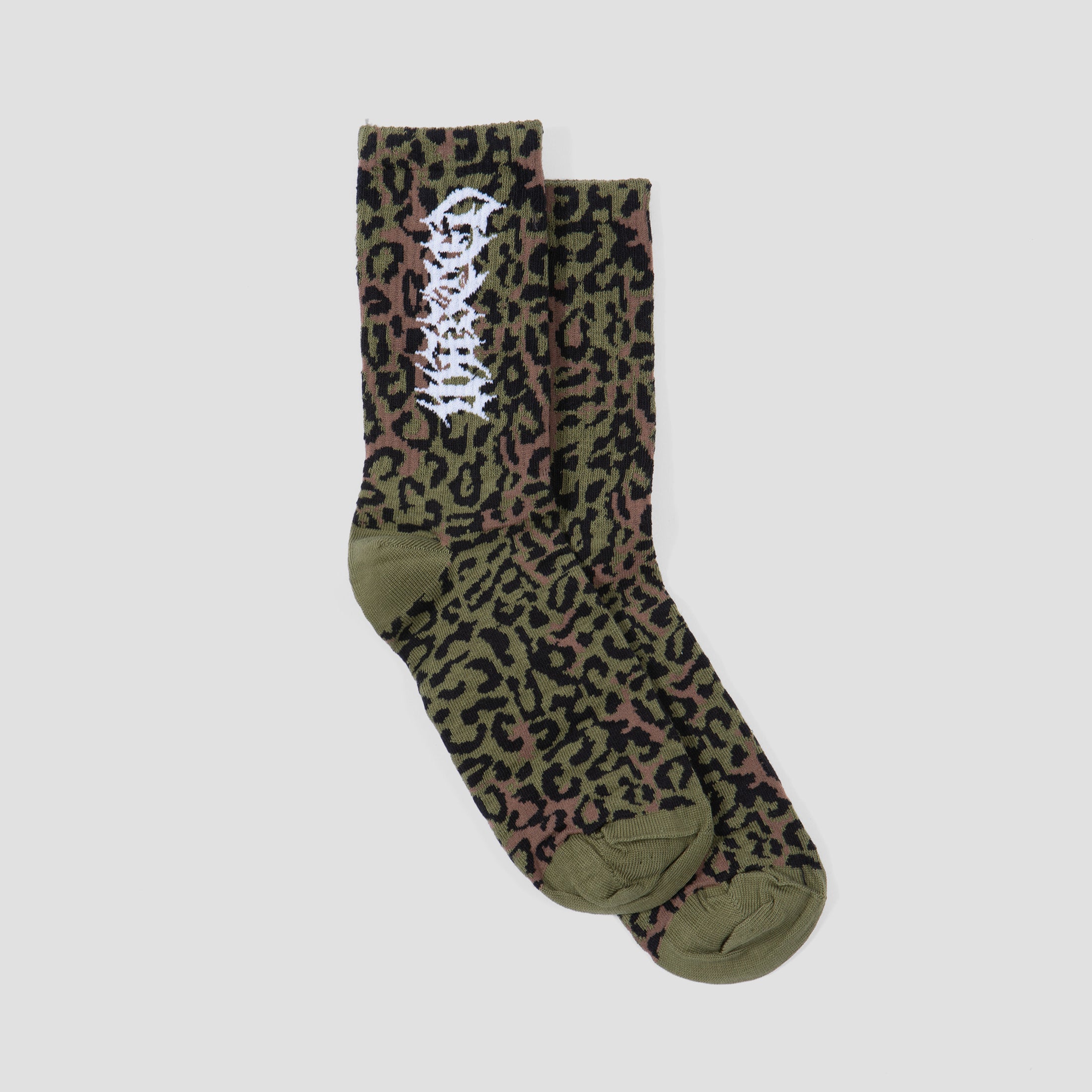 Wasted Paris Cheetah Socks Olive Khaki Camo