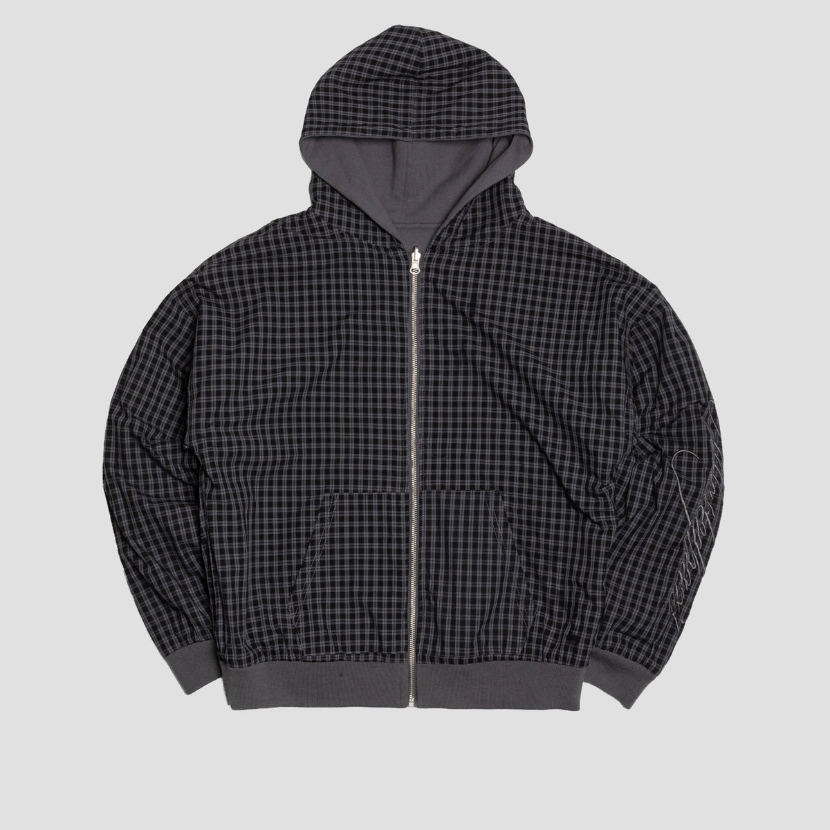 Wasted Paris Script Reversible Zip Hood Old Black / Tartan
