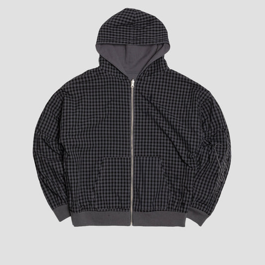 Wasted Paris Script Reversible Zip Hood Old Black / Tartan