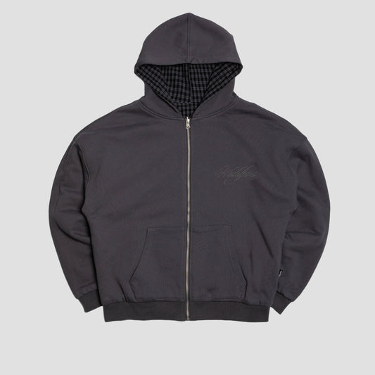 Wasted Paris Script Reversible Zip Hood Old Black / Tartan