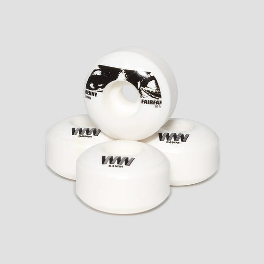 Wayward 54mm 101a Benny Fairfax Funnel Pro Skateboard Wheels White / Black