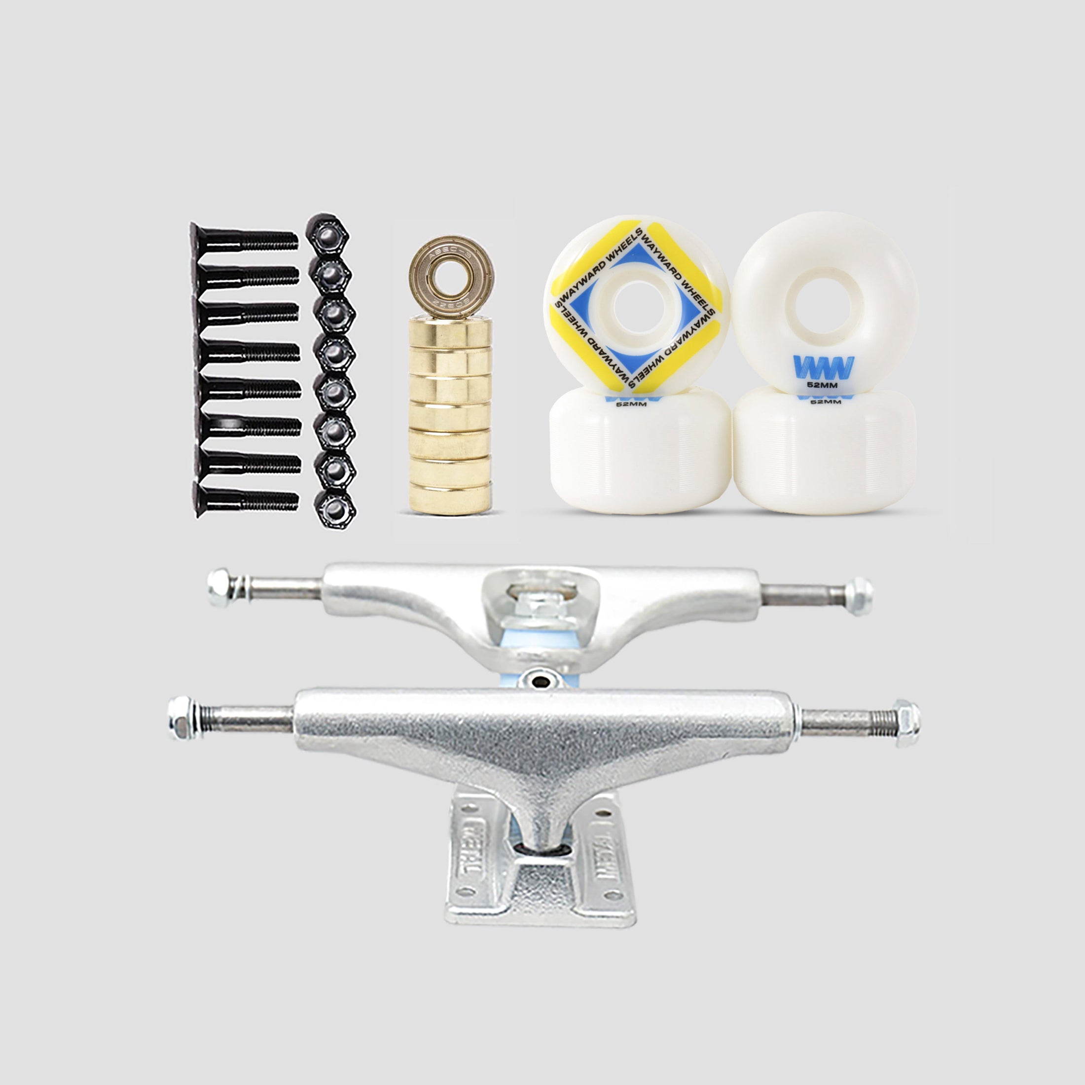 Wayward Wheel Company Silver 52mm Undercarriage Kit 5.25" (7.75"- 8.25")