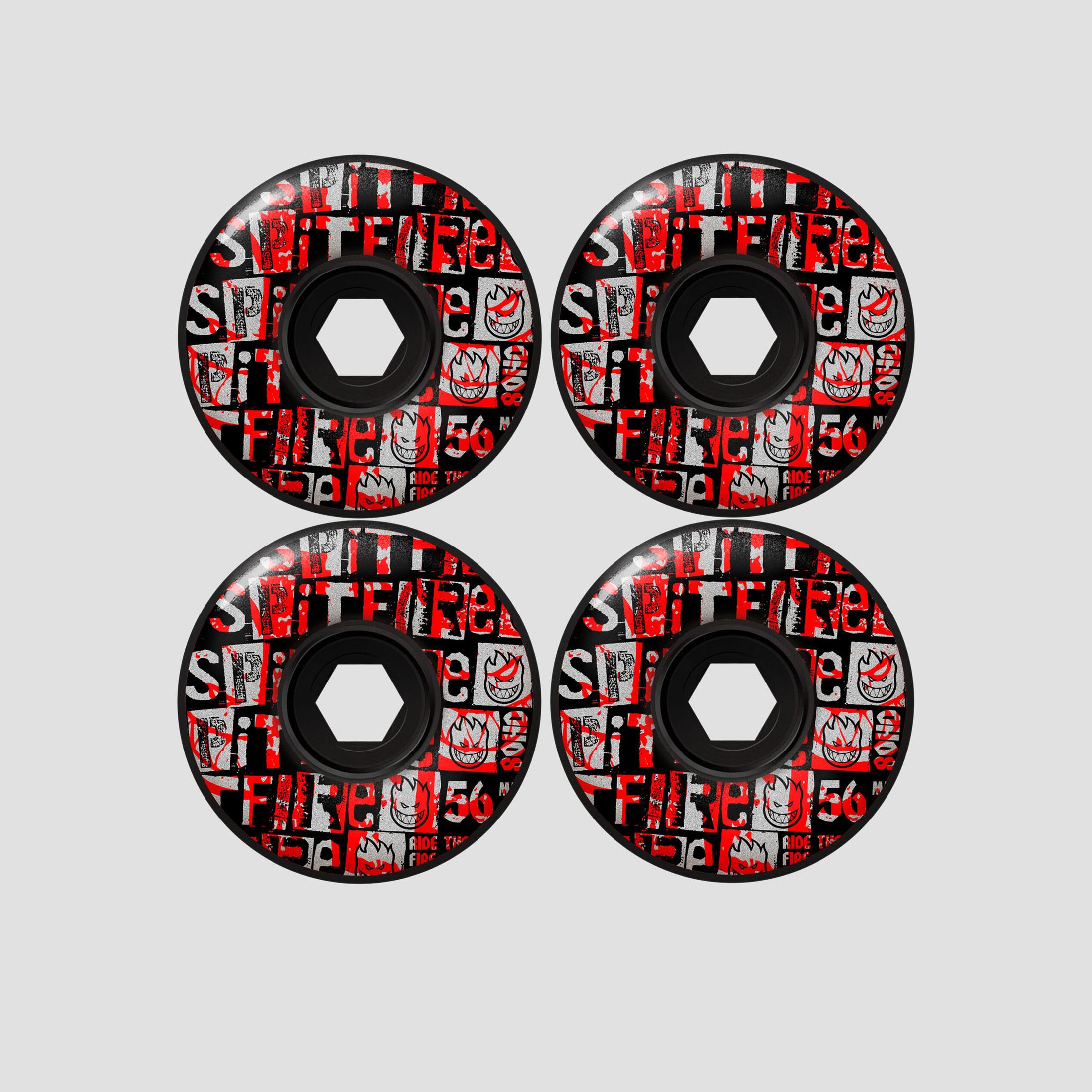 Spitfire 56mm 80Hd Team Ransom Radial Full Skateboard Wheels Black
