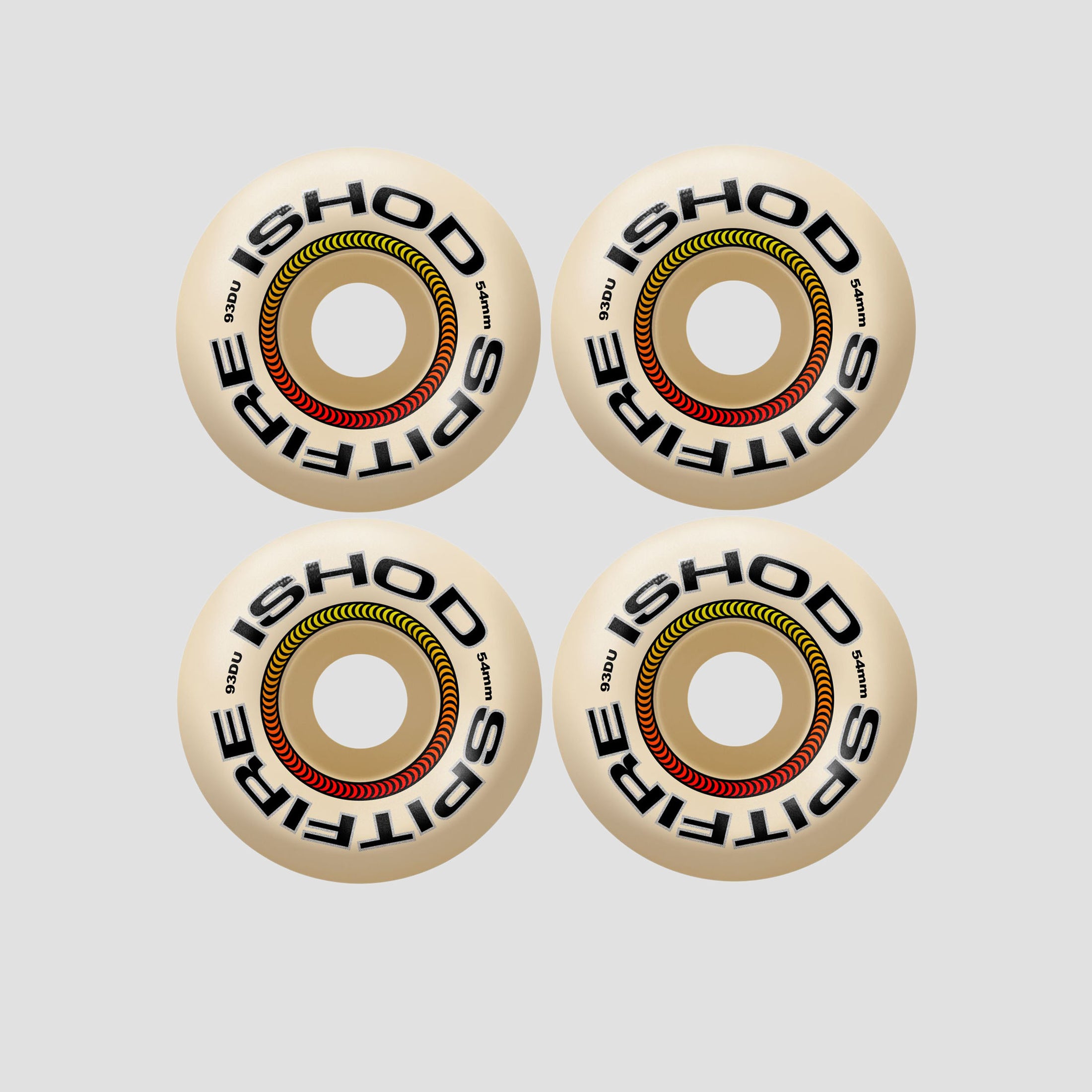 Spitfire 54mm F4 93 Ishod Lock-In Classic Skateboard Wheels Natural