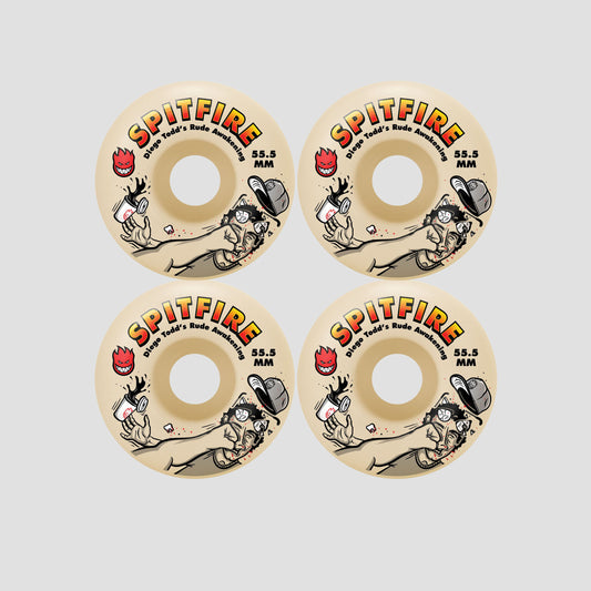 Spitfire 55.5mm F4 99 Diego Rude Awakening Classic Skateboard Wheels Natural