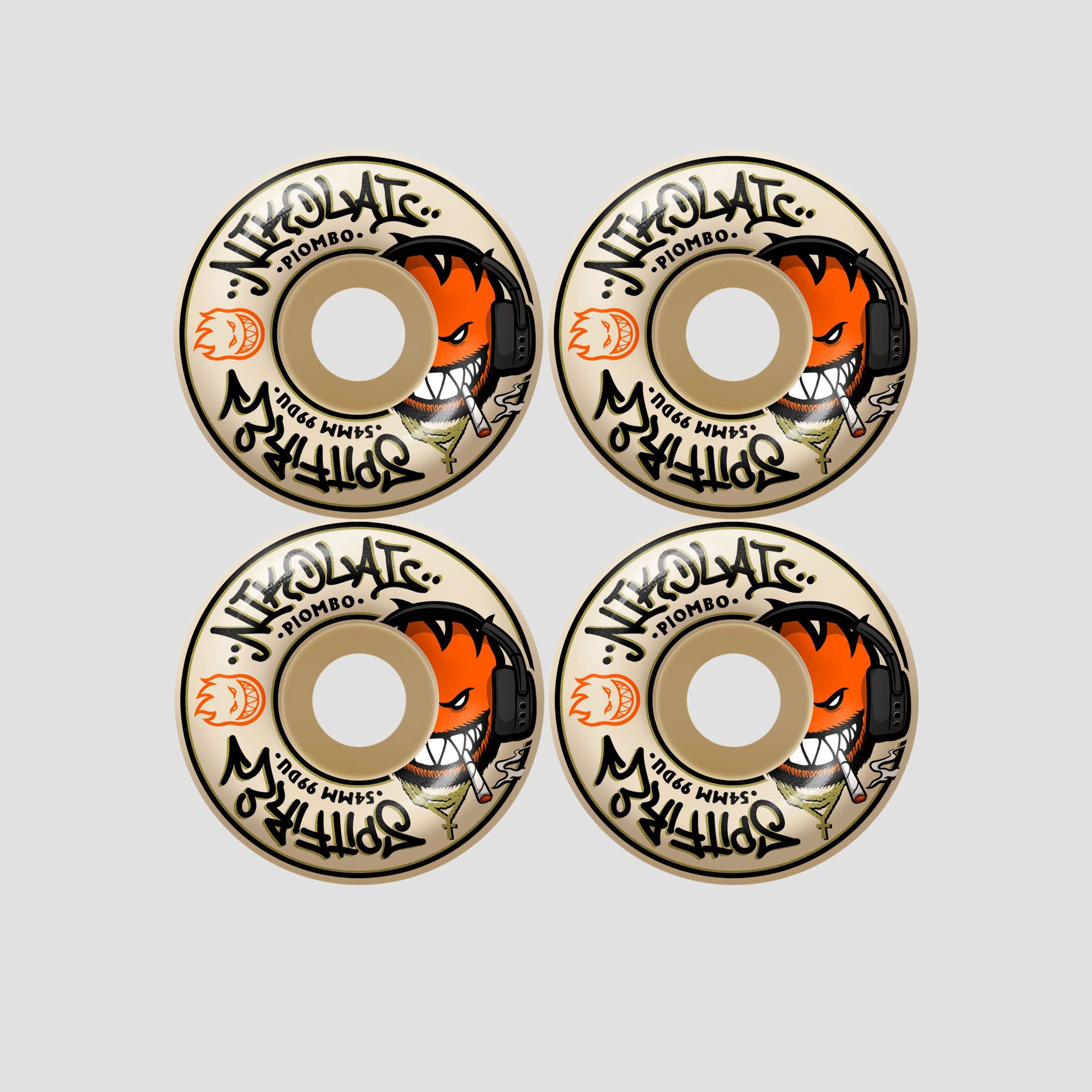 Spitfire 54mm F4 99 Nikolai Pro Edition Classic Skateboard Wheels Natural