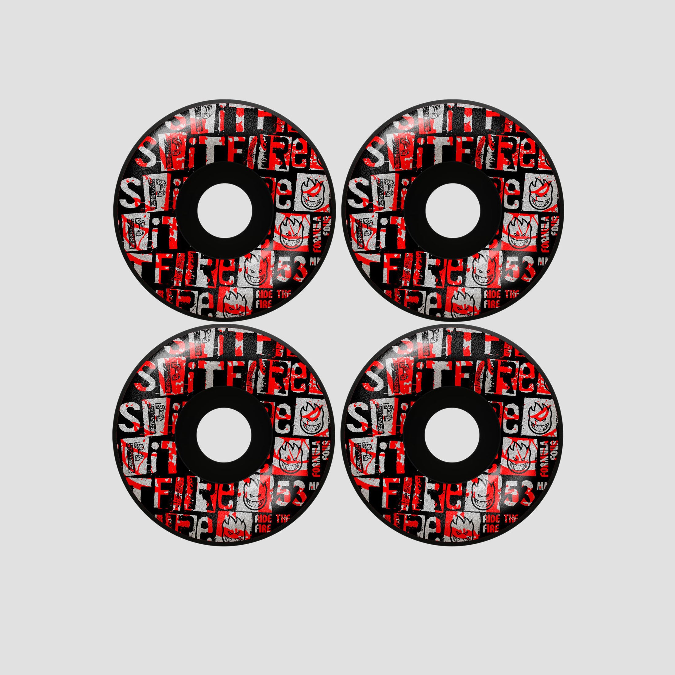 Spitfire 53mm F4 99 Team Ransom Radial Skateboard Wheels Black