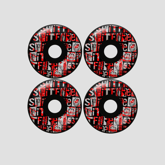 Spitfire 53mm F4 99 Team Ransom Radial Skateboard Wheels Black