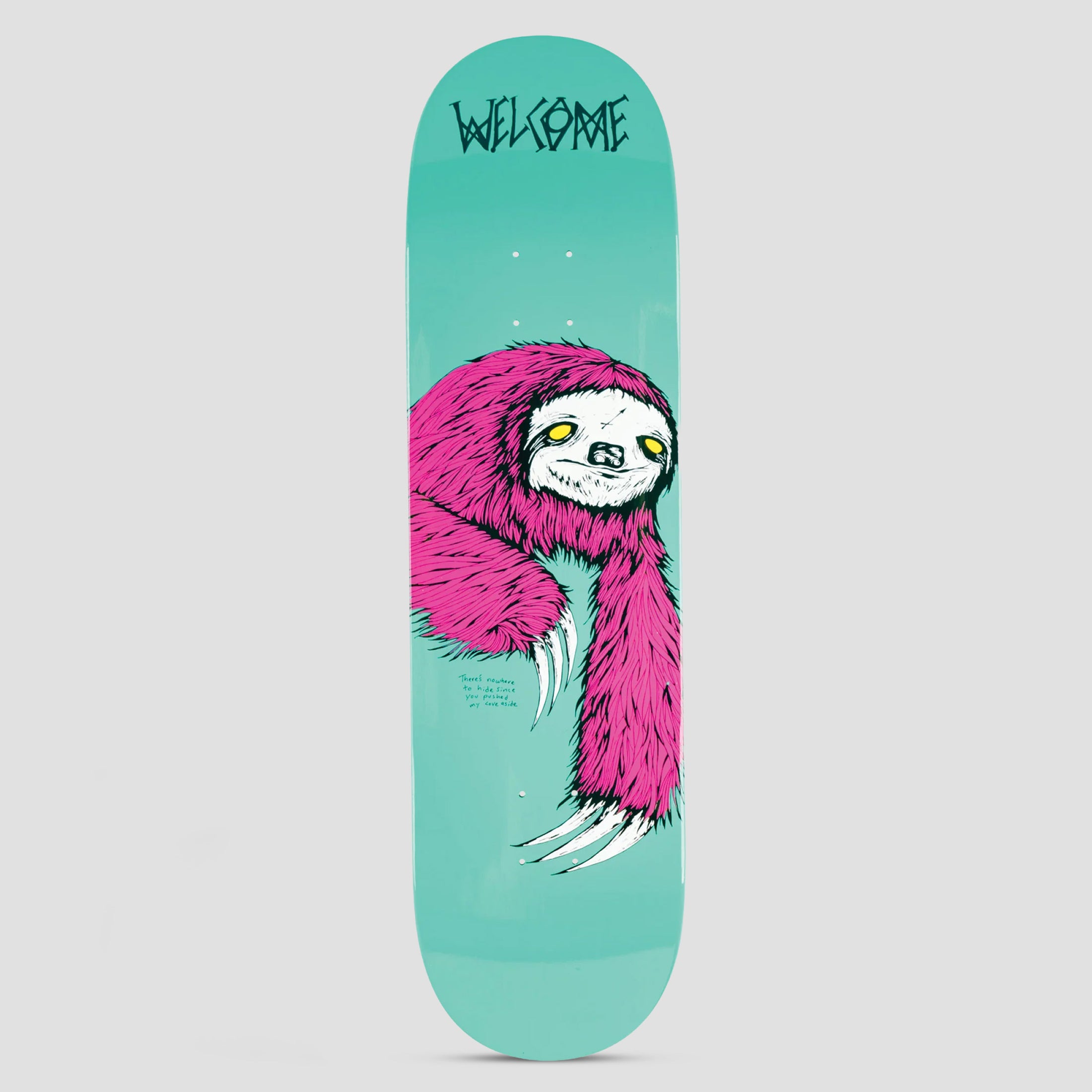 Welcome 8.5 Sloth Skateboard Deck Teal Dip