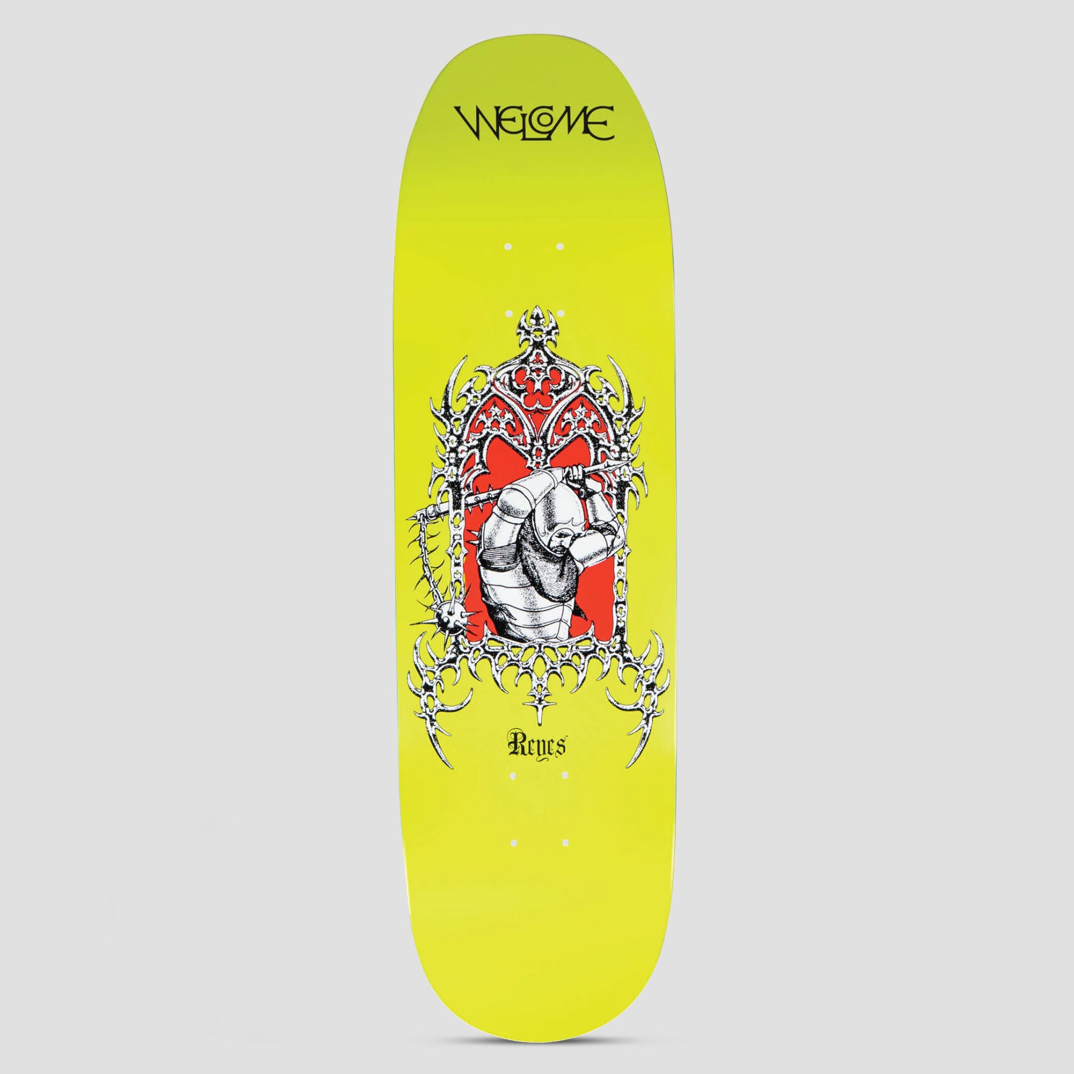 Welcome 8.75 Flail Ryan Reyes Highlighter Skateboard Deck Lime / Red