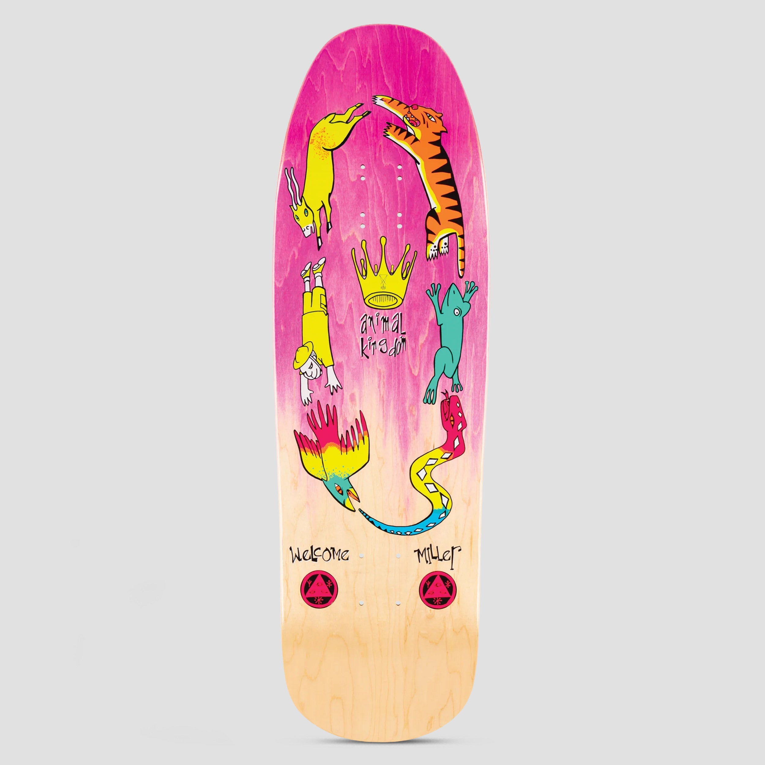 Welcome 9.6 Animal Kingdom Chris Miller Skateboard Deck Pink