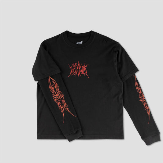 Welcome Caste Layered Longsleeve Knit Black / Red