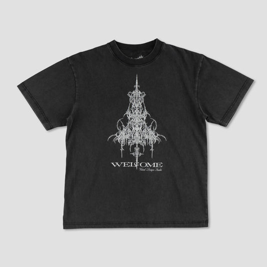 Welcome Chandelier T-Shirt Vintage Black