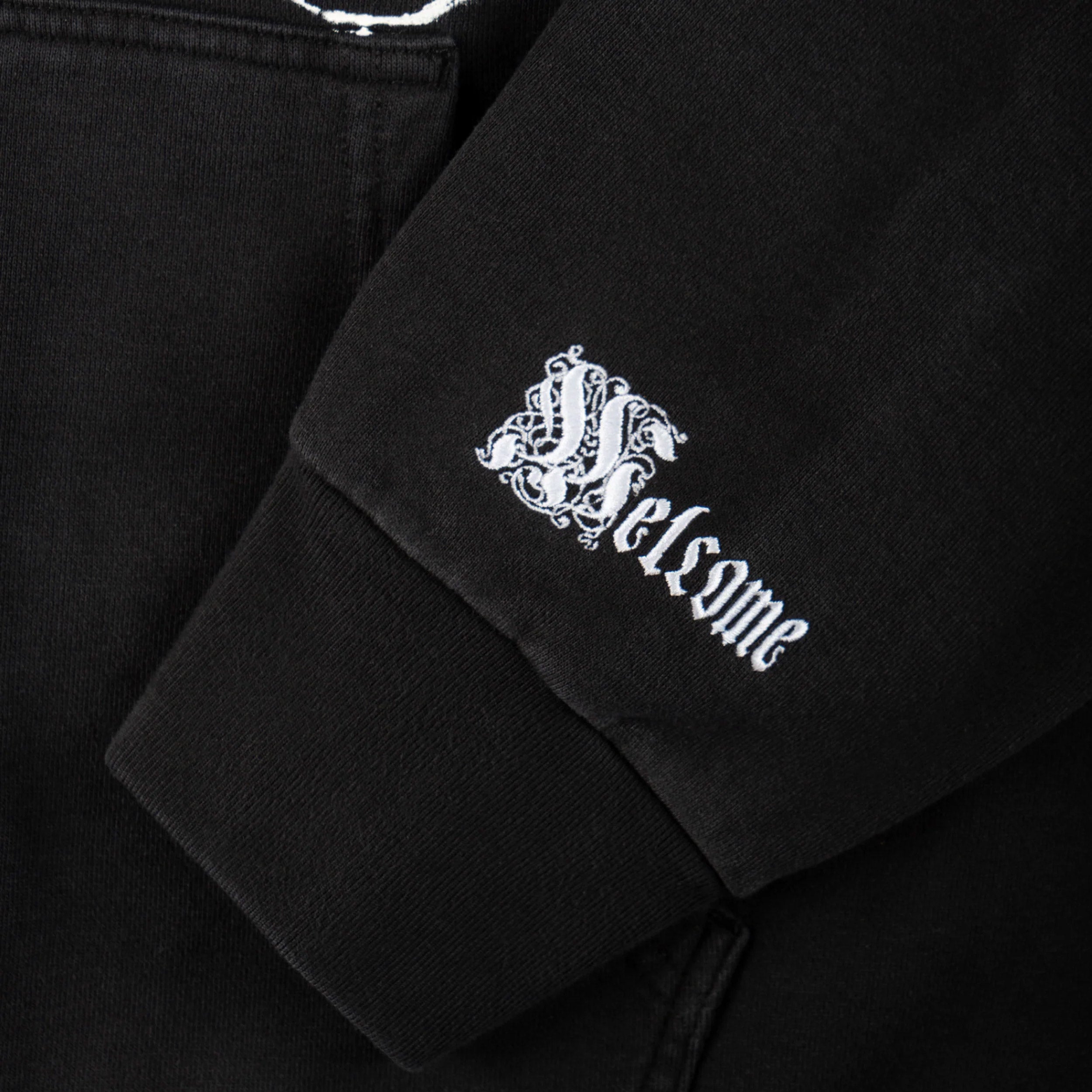 Welcome Duality Cropped Pigment-Dyed Zip Hoodie Black – Slam City