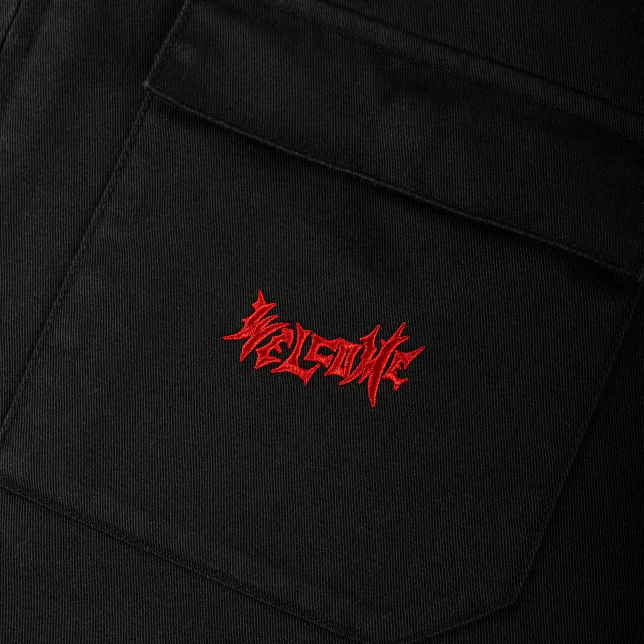 Welcome Fallen Angel Work Shirt With Back Patch Black