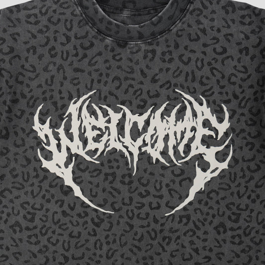 Welcome Fang T-Shirt Vintage Black / Leopard