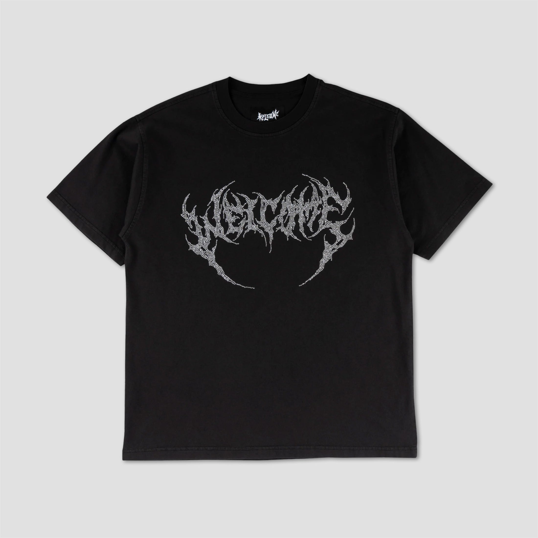 Welcome Glam Fang Shortsleeve Garment-Dyed Knit Black